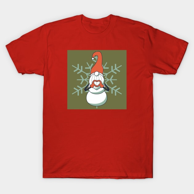 Snow Gnome snowman T-Shirt by Markaneu